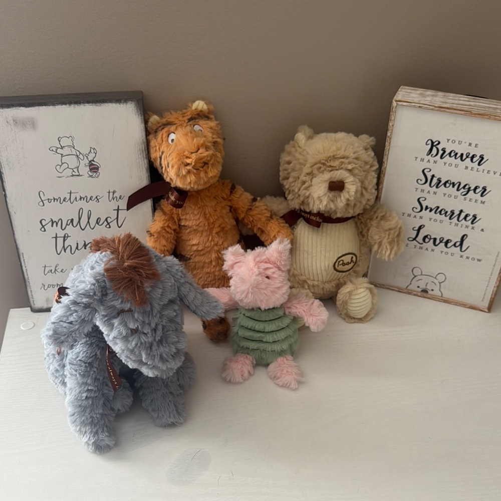 Disney Pink and Gray Plush Toy Collection